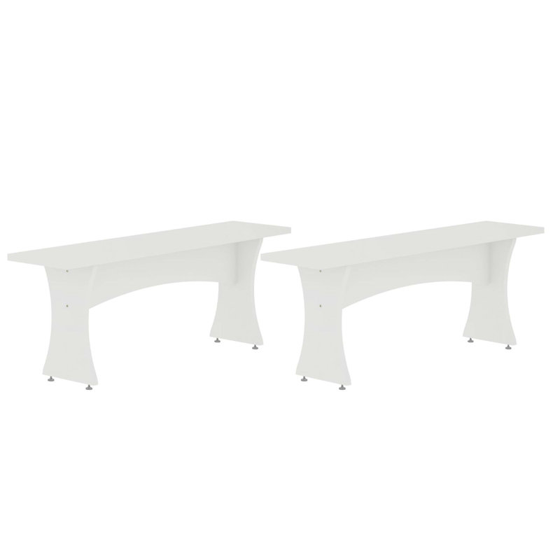 Banc de salle à manger blanc Coney - ensemble de 2, Blanc