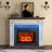 Ahmiah 44'' W White&brown Electric Fireplace & Mantel Package with 5000 BTU-851976756-854134940