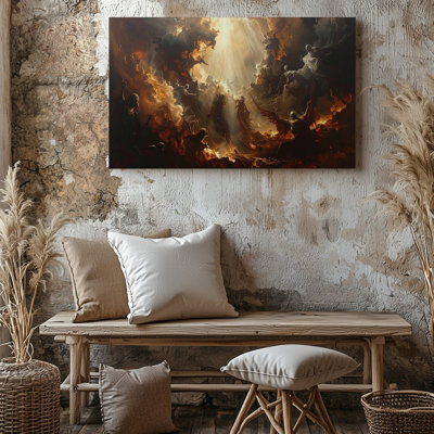Heavenly Descent Canvasdark Fantasy Battle Of Light And Shadow Wall Art Canvas