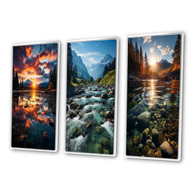 Majestic Riverbanks III - Lakes & Rivers Wall Art Set of 3
