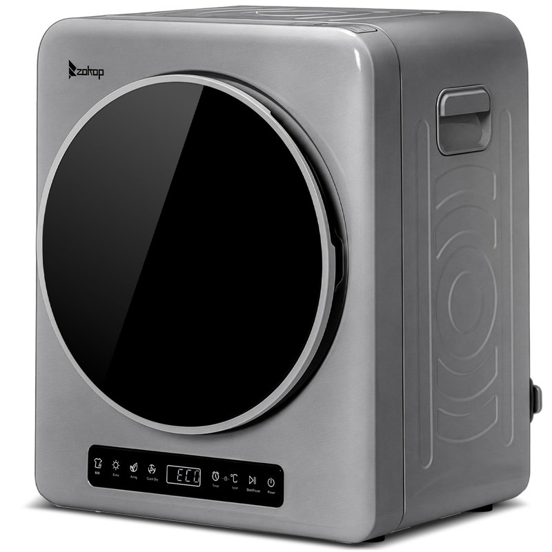 1,7 pi cu Sèche-linge électrique 9LBS gris titane avec contrôle tactile, capteur de sécurité et verrouillage pour enfant