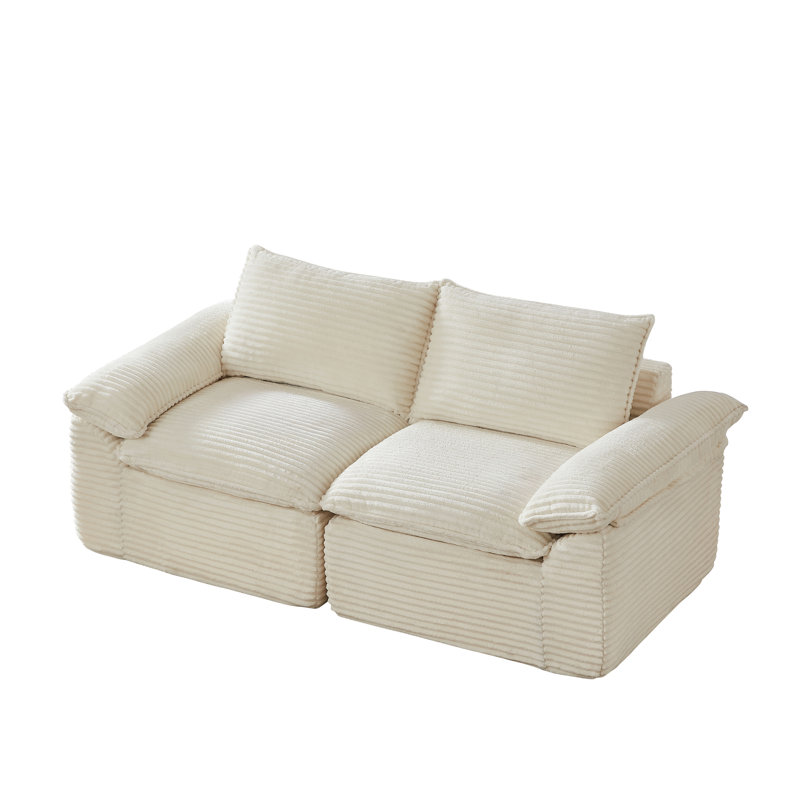 Canapé modulaire surdimensionné de 80 po Boneless de Boneless, Blanc