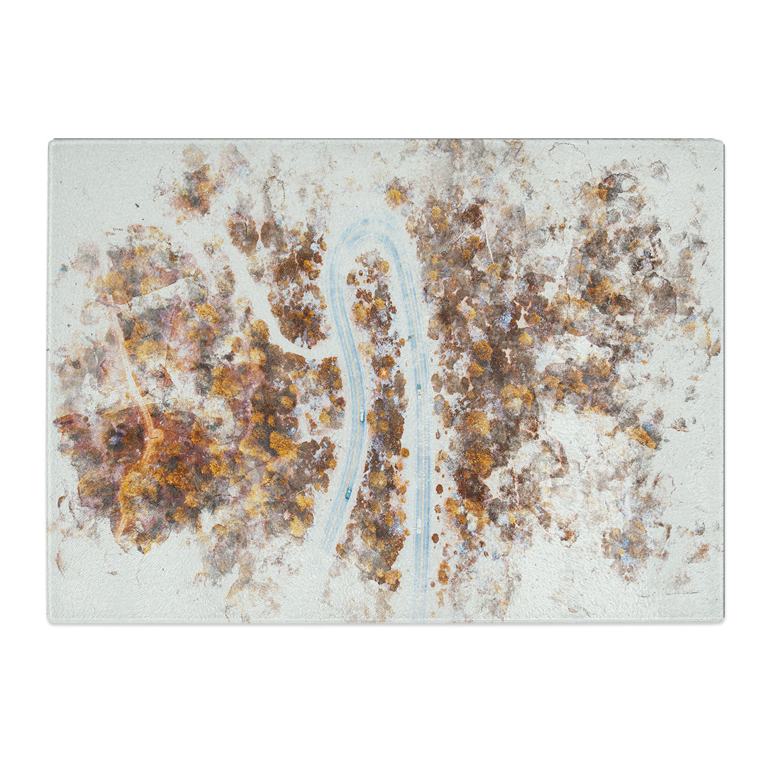 Tempered Glass Bend in the Forest Road Chopping Board