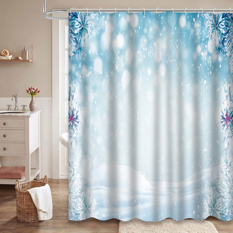 Rideau de douche Winter Snow, L 72 po x l 84 po