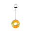8"D Solar Art Glass Fly Through Bird Feeder, Lemon Burst