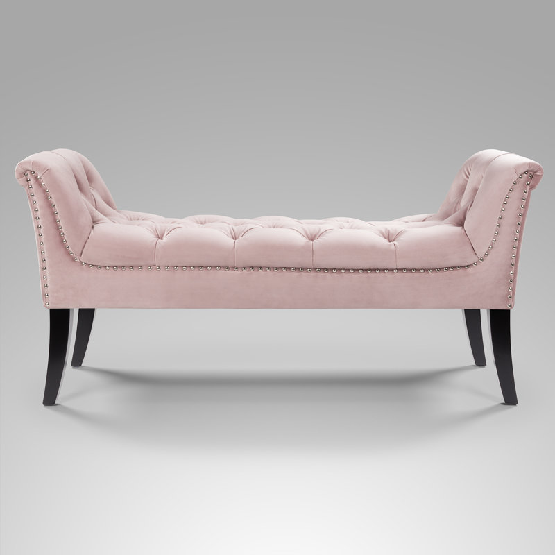 Denno Polyester Upholstered Bench, Pink