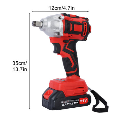 Cordless Impact Wrench, 520N.m High Torque Electric Wrench with 2 x 1500mAh Batteries, Brushless Motor Electric Impact Wrench, for Family Cars, Constr