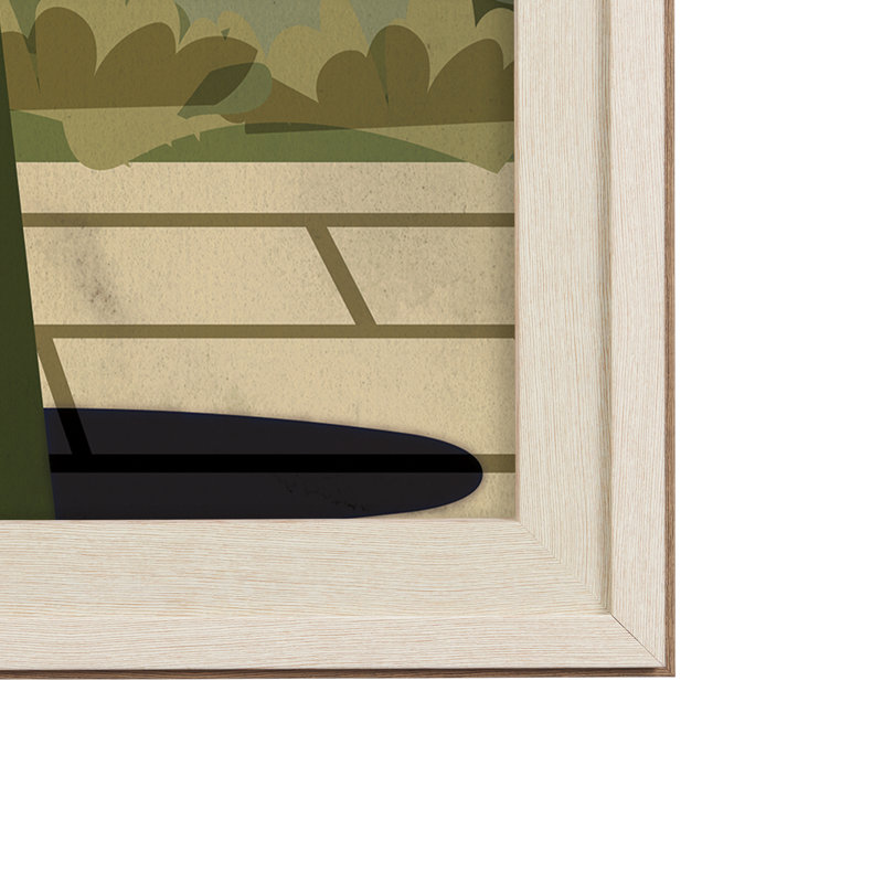 «Rufus Go USA By Studio A», reproduction d'art encadrée à la main sous verre, 61,5 po H x 41,5 po L , Brun