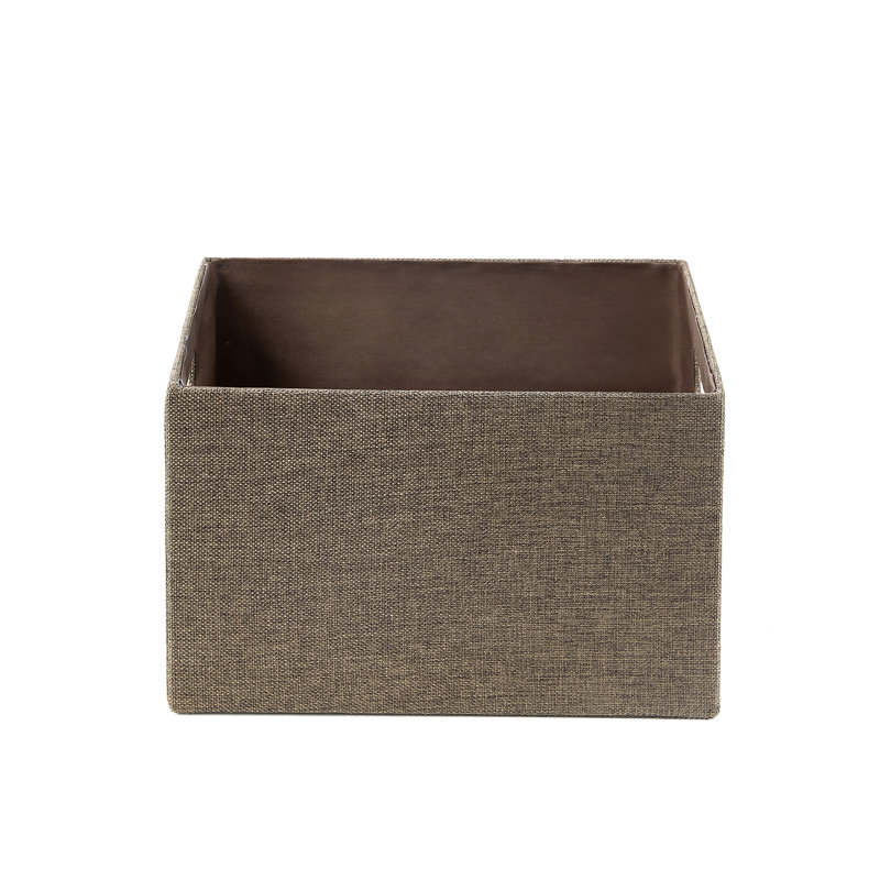 Taupe Faux-Linen Rectangular Basket Organizer Set