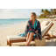 Serviette de plage réversible en microfibre à séchage rapide sans sable, grande serviette de piscine 32 x 62 pouces, imprimé de poissons tropicaux et de rayures