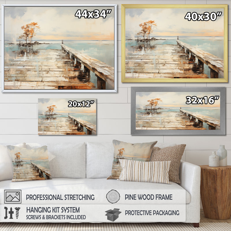 «Snavely Pier Weathered Memories II», reproduction sur toile, H 12 po x l 20 po x P 1 po, Toile tendue