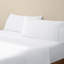 Ensemble de draps, draps 100% coton peigné, extra doux, respirant pour lit très grand avec poche profonde de 15 po, draps de luxe 4 pièces pour hôtel (ivoire)-87805300-87805302