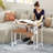 Folding Desk, Portable Computer Desk with Shelf Wheels, Natural Wood-1142982021