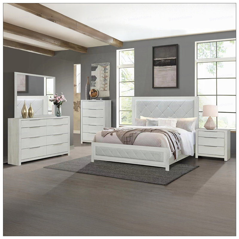Commode moderne avec 8 tiroirs de rangement et meubles de chambre à coucher en bois