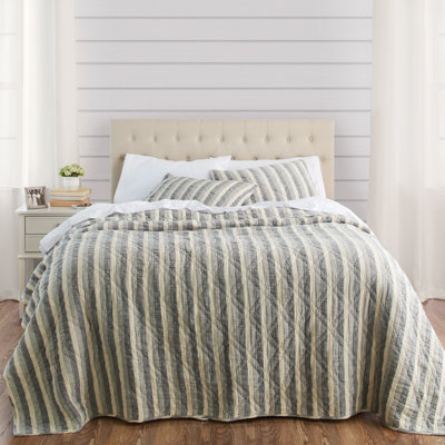 Brekle Cotton Blend Striped Quilt