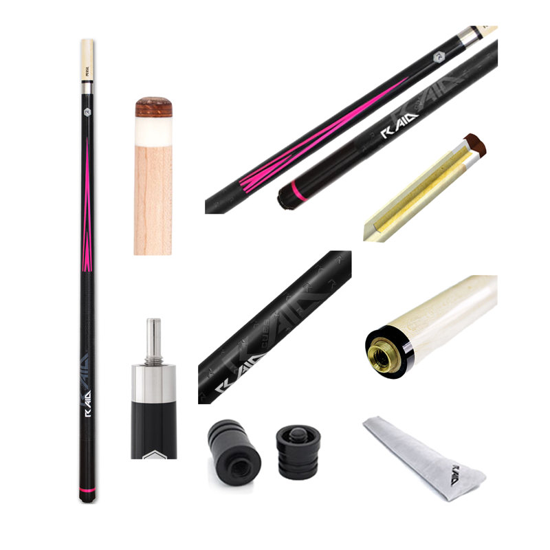 Raidch Pool Cue- Points By RAM Game Room, Black/Pink