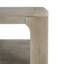 Table basse carrée avec finition gris ardoise et rangement à deux niveaux, idéale pour l'organisation du salon