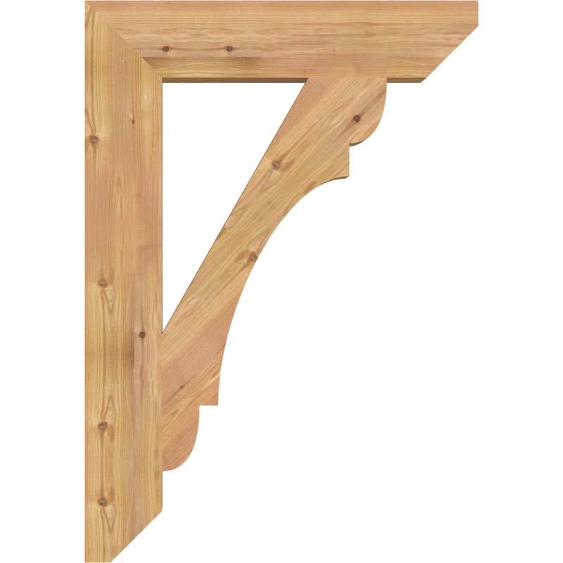 Support en bois / corbeau, Cèdre rouge de l'Ouest (lisse), H 40 po x l 5,5 po x P 28 po
