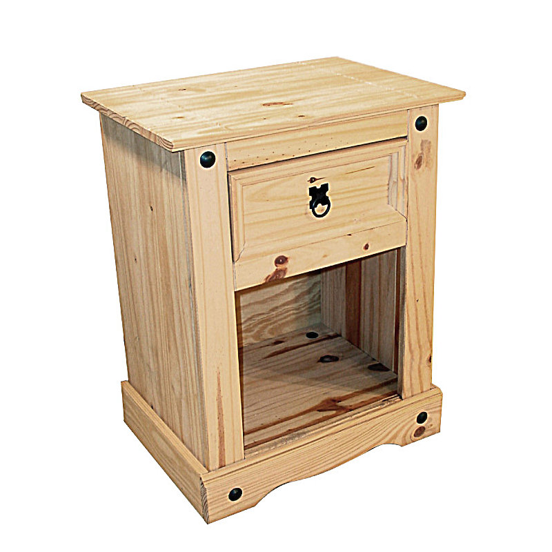 Dean 53cm W Solid Wood Bedside Table
