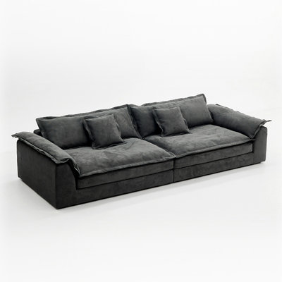 Gray Polyester Modular Sofa cushion Fourseat