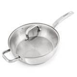 BergHOFF Stainless Steel 18/10 Deep Skillet Belly Shape, 9.5"