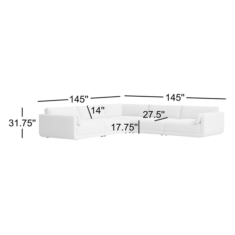 Toland Modular Sectional, Cream Polyester Blend