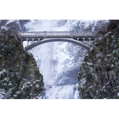 Multnomah Falls Frozen - Wrapped Canvas Print
