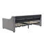 90cmx190cm Grey Velvet Upholstered bed, 3FT single bed with light strip for adults & teenagers (No Mattress)