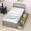 Lit plateforme simple avec tiroirs et rangement-111978729