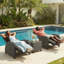 Chaise longue d'extérieur 30 po avec coussins