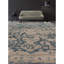 Tapis gris et bleu noué à la main de haute qualité