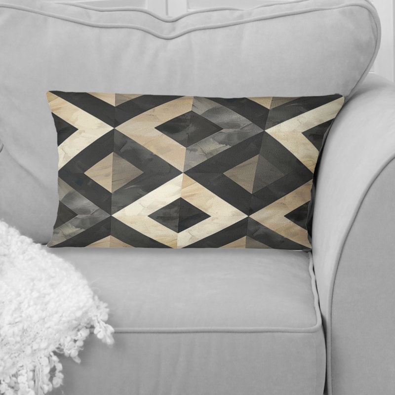 Motif losange gris moderne I - coussin lombaire moderne