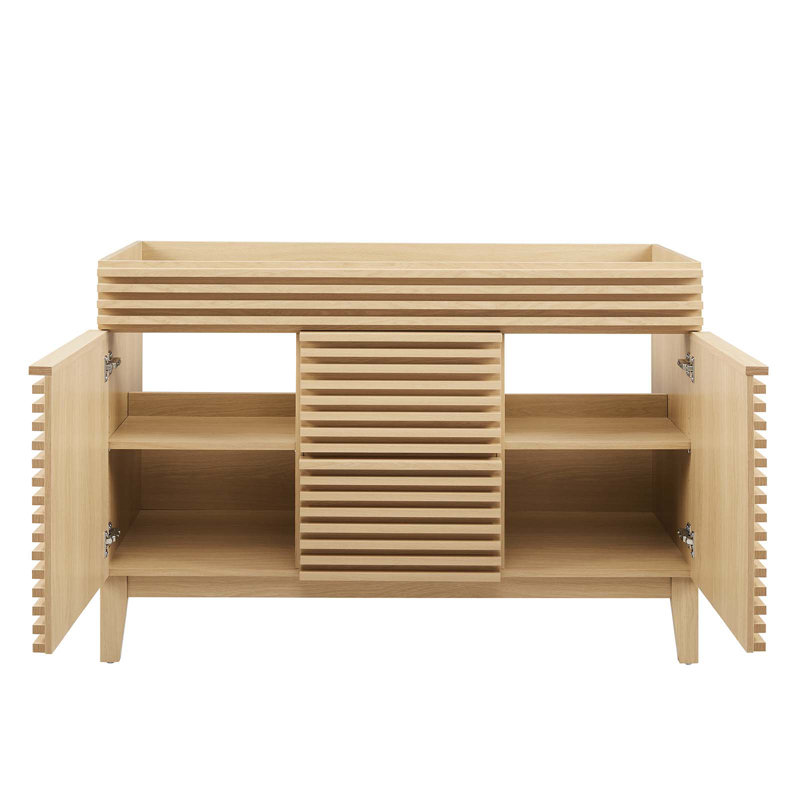 Render Oak 48" Mid-Century Modern Double Bathroom Vanity Cabinet