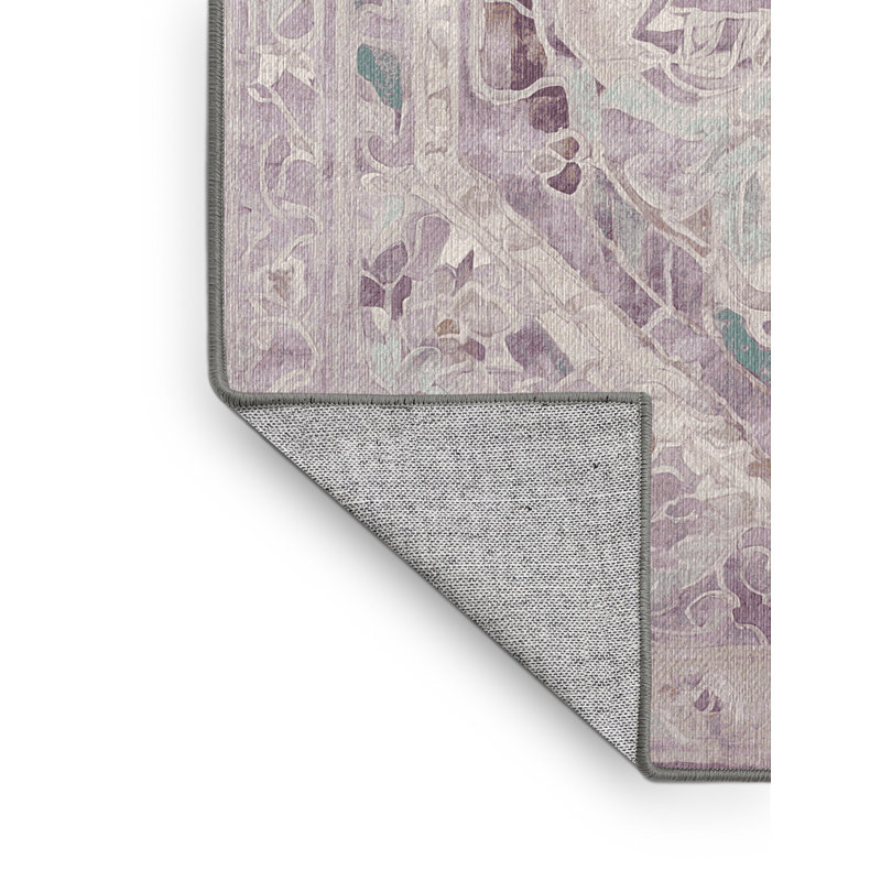 Machine Washable Gray Area Rug, Rectangle 5' x 8'