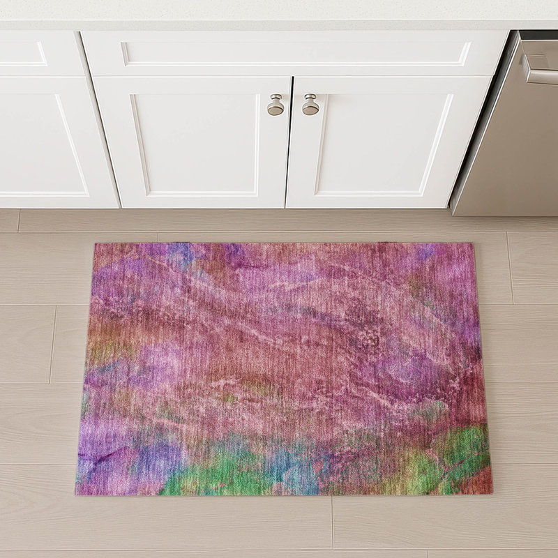 Tapis abstrait intérieur / extérieur lavable à la machine Emelia ACN2308, Rectangle 1'8" x 2'6"