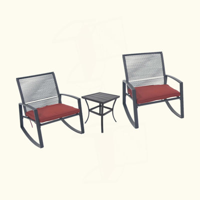 Ensemble de conversation bistro en métal pour 2 personnes