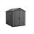 Keter Darwin  6x 8 ft. Durable Resin Outdoor Storage Shed With Floor and Double Doors for Garden Patio Furniture and Tools, Graphite