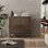 Armoire de rangement basse moderne en bois massif avec base en métal et tablettes réglables B 32 pi