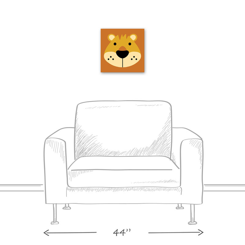 Art sur amis lion face Marko, Toile tendue, H 12 po x l 12 po x P 1,25 po