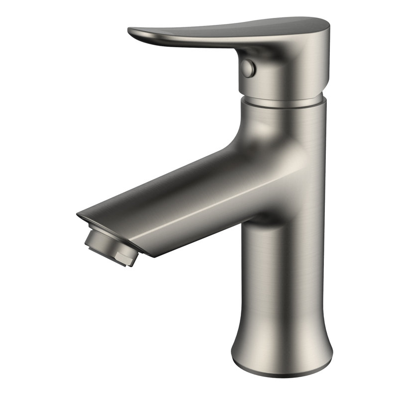 Single-Hole Single-handle Bathroom Faucet with Drain Assembly, Brushed Nickel