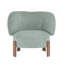 Confortable fauteuil d'appoint vert, revêtement en polyester, design à oreilles élégant pour la maison