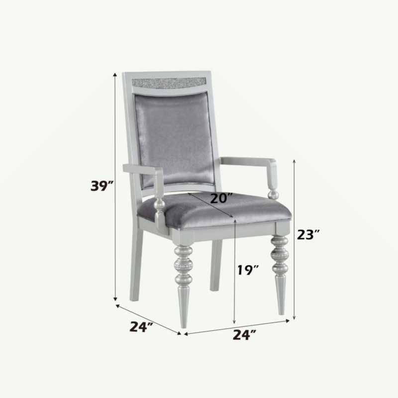 Ensemble de 2 fauteuils en tissu et finition platine Maverick