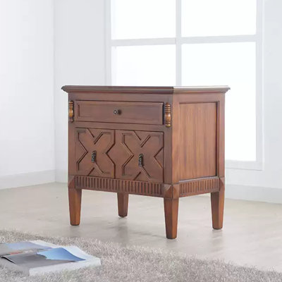 Mahogany 2-Drawer Accent Chest Nightstand