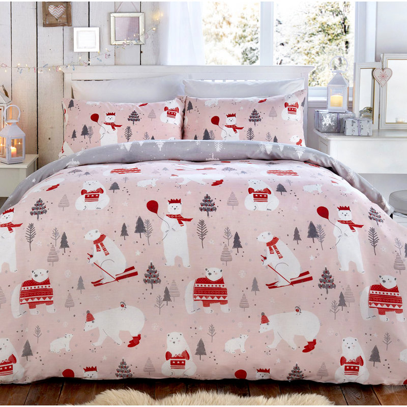 Polyester No Pattern Duvet Cover Set with Pillowcases, Grey, Single - 1 Standard Pillowcase