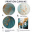 Gold Teal Ocean Spiral - impressions d'art sur toile dorées-970466932-970466930-970466935