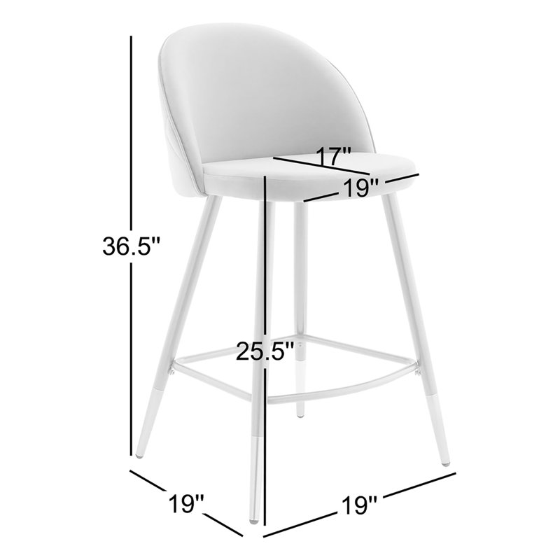 Tabourets de bar Cordial - ensemble de 2, Counter Stool (25" Seat Height), Dark Grey Velvet