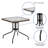 28'' Square Tempered Metal Table with Rattan Edging-1930915808