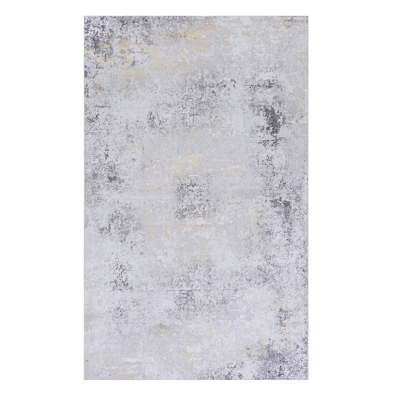 2X3 Area Rugs, Machine Washable, Low-Pile, Non-Slip, Foldable, Enhances Ambiance Of Living Room - Gray Washable Rug 2X3, Adds Warmth To Bedroom, Room, Kitchen