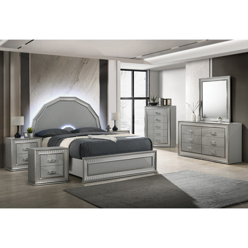 Ensemble de chambre à coucher 6 pièces Lanier, Grand
