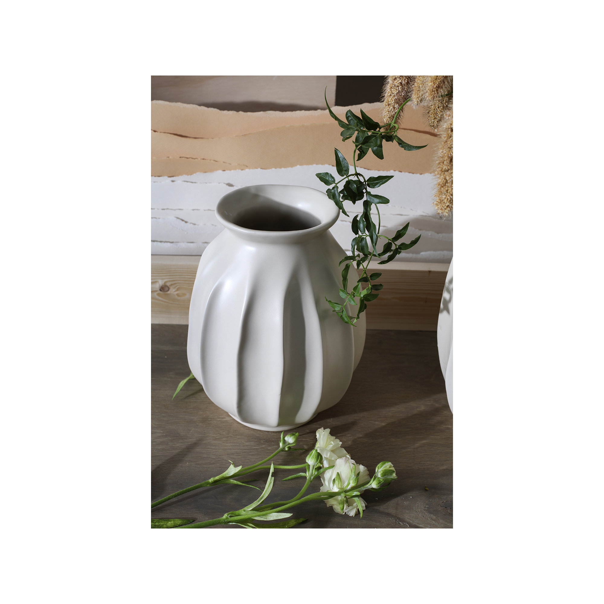 Ackerman Handmade Ceramic Table Vase, 9.25" H x 7" W x 7" D